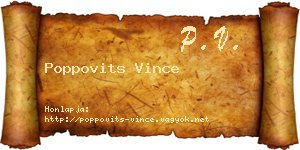 Poppovits Vince névjegykártya